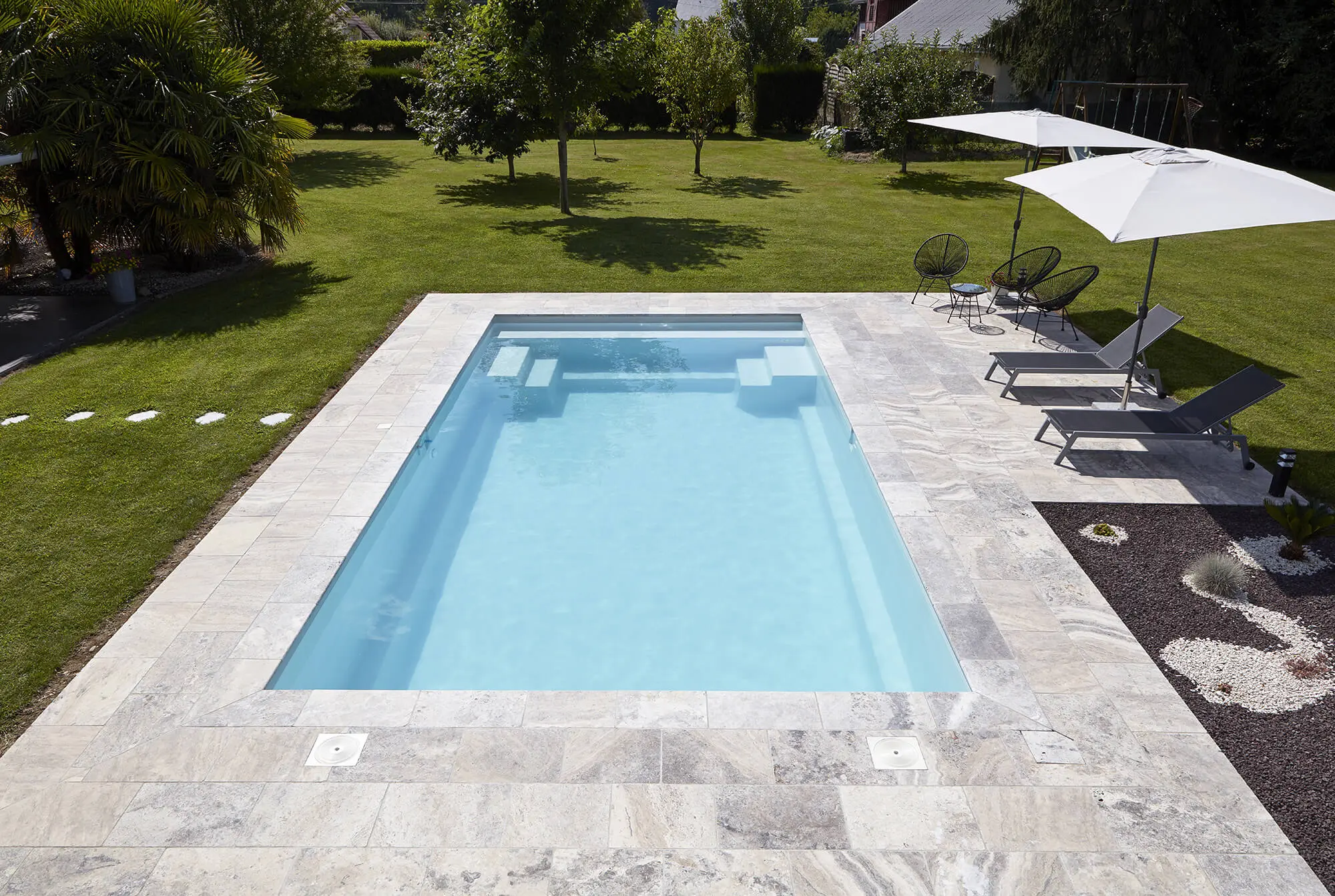 Raiatea flat bottom fibreglass swimming pool