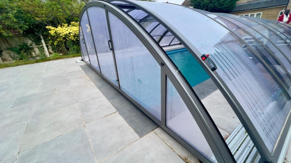 swimming pool with enclosure